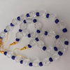 Elegant Crystal and Royal Blue Beaded Necklace with Matching Earrings