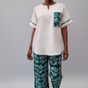 Emerald Swirl Print & Cream Tunic Set