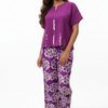 Royal Purple Kampala Two-Piece Set – Hand-Dyed Top & Wide-Leg Pants